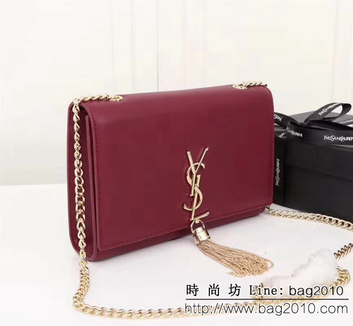 YSL聖羅蘭 經典款 原版南非牛皮 原版五金 鏈條斜挎包 311227 YAS1175